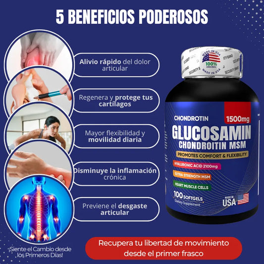 No + Dolor - Glucosamin 1500mg 💪 Suplemento para Articulaciones y Cartílagos