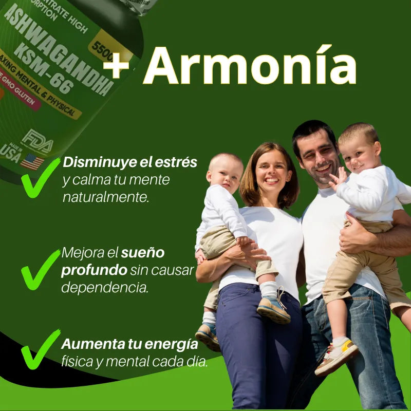 Ultra Ashwagandha 5500mg 🎯 Controla el Estrés y Duerme Mejor