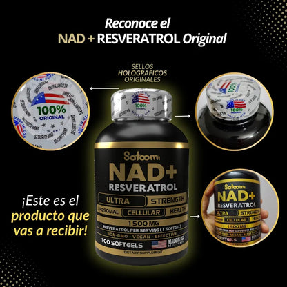 NAD + RESVERATROL ORIGINAL 1500MG 💥Activa tu Longevidad Celular